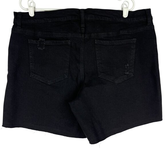 Time Tru Women's Maternity Distressed Raw Hem Stretch Black Shorts Size XXL NWT - Picture 2 of 11